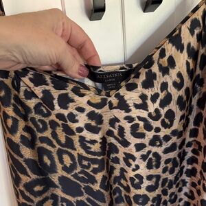 All Saints Tan, Black and White Animal Print Dress
